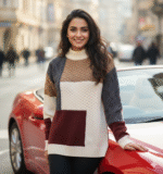 Unisex 100% Wool Crew Neck Sweater Women - Image 2