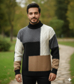 100% Wool Crew Neck Sweater Men